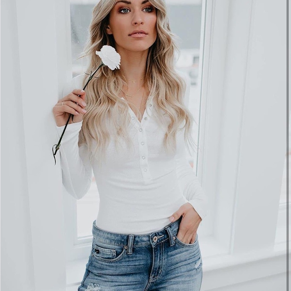 White Long Sleeve Bodysuit